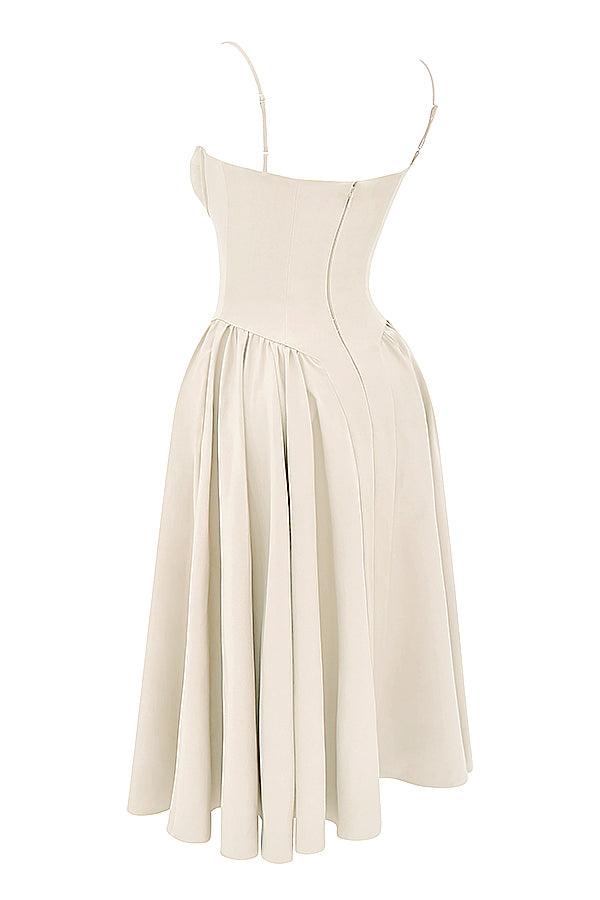 Marloes | Twill Korset Midi Jurk