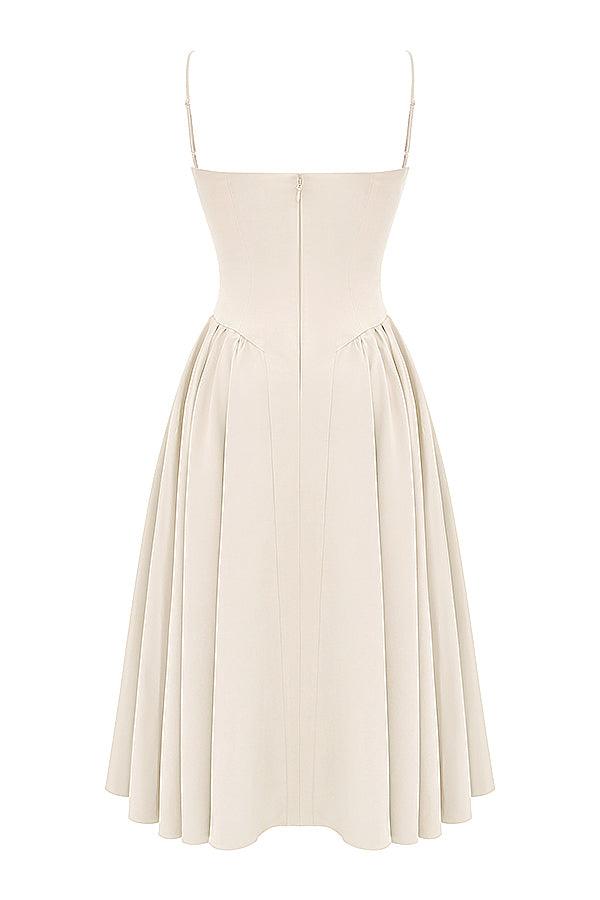 Marloes | Twill Korset Midi Jurk
