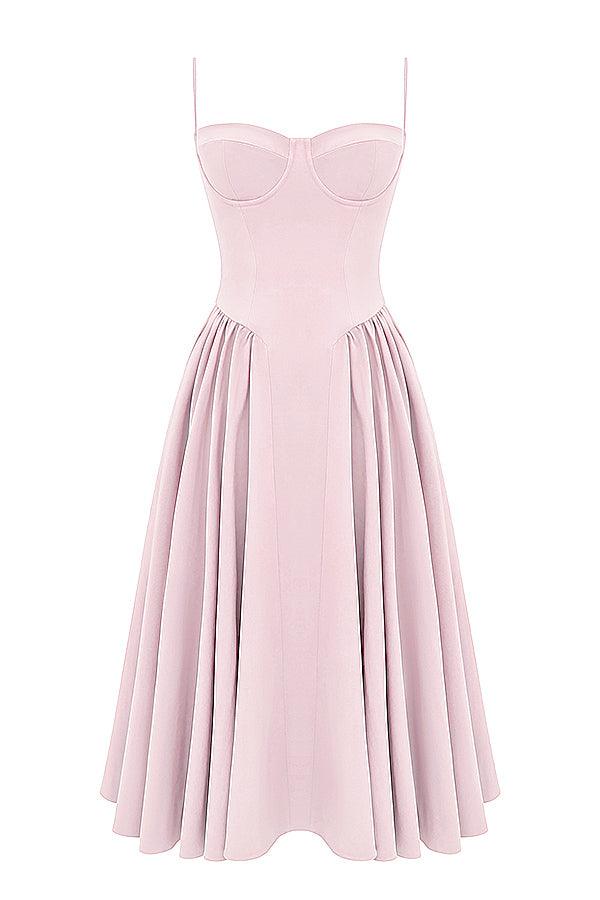 Marloes | Twill Korset Midi Jurk