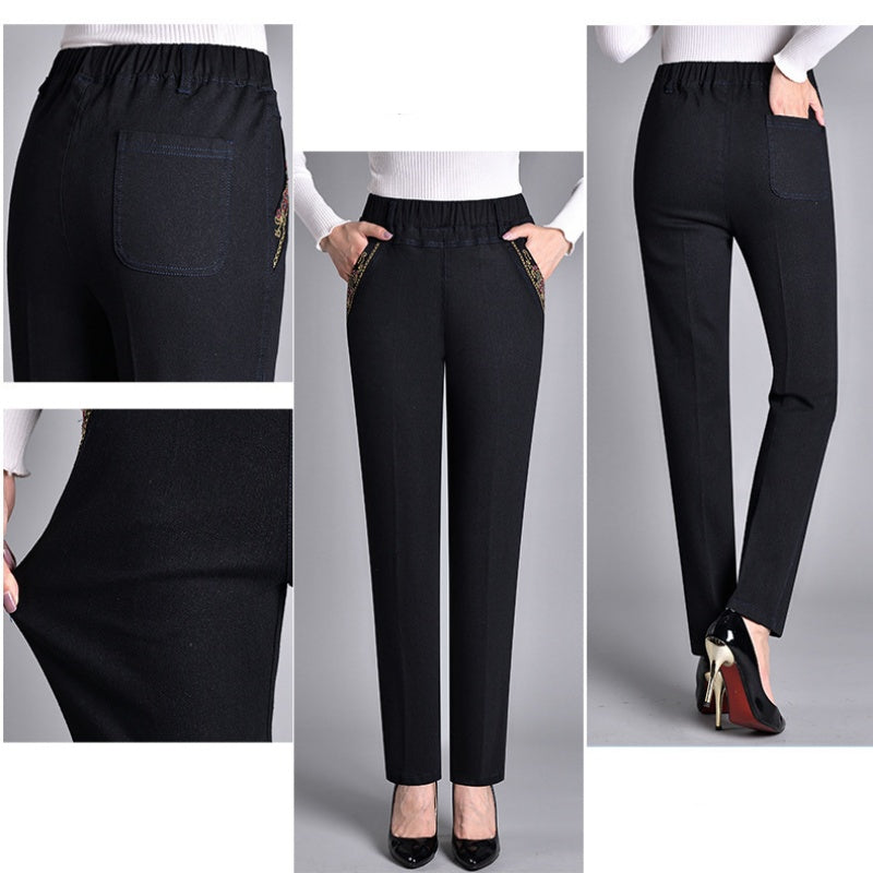 Lotte | Damesjeans met Zijzakken en Elastische Taille
