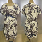 Ronde Hals Jurk met Botanische Print