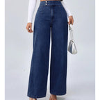 Elvara™ – Jeans alti a gamba larga con silhouette elegante