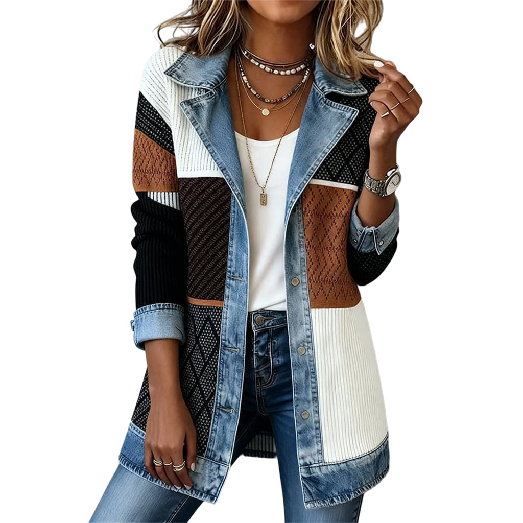 Marina | Giacca Denim Bimateriale