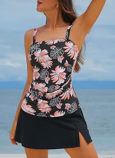 Set tankini con collo quadrato