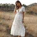 Tess™ Witte Lange Zomerjurk con Print