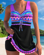 Zwemkleding con trekkoord en gestreept patron